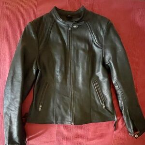 First Classic Leather Jacket for women .
